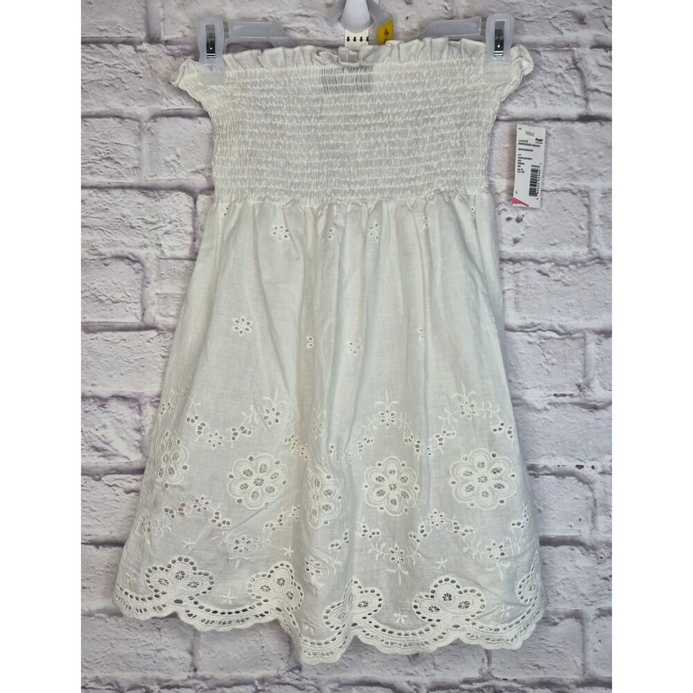 Vtg Y2K Hot Tempered Sears Deadstock NWT Smocked Eyelet Lace Tube Top L Tunic.